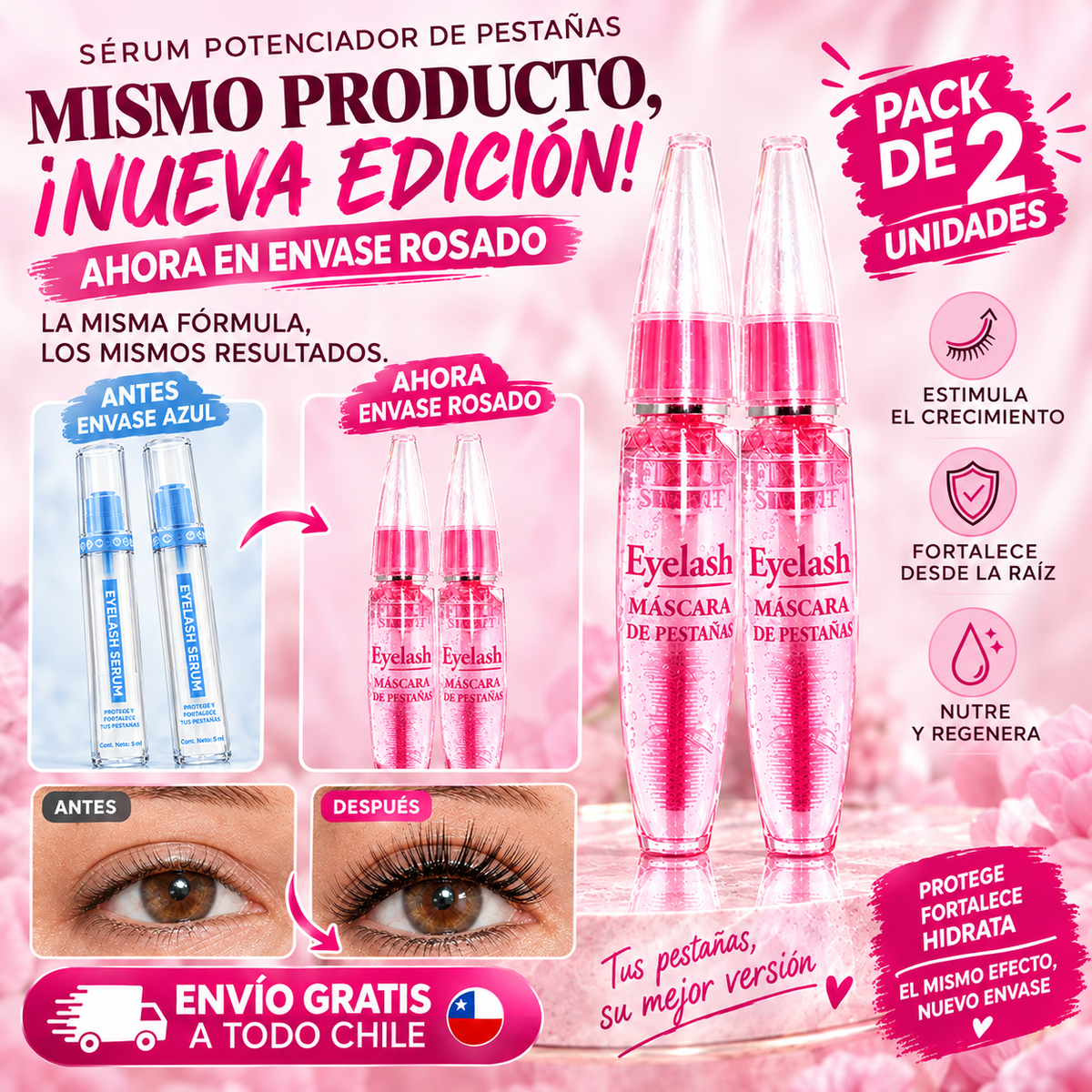 NUEVA EDICIÓN: PACK 2 UNIDADES: Máscara Potenciadora de Pestañas EYELASH