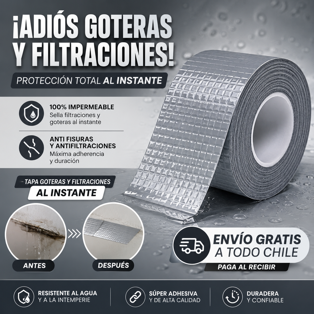 CINTA IMPERMEABLE ANTI FILTRACIONES