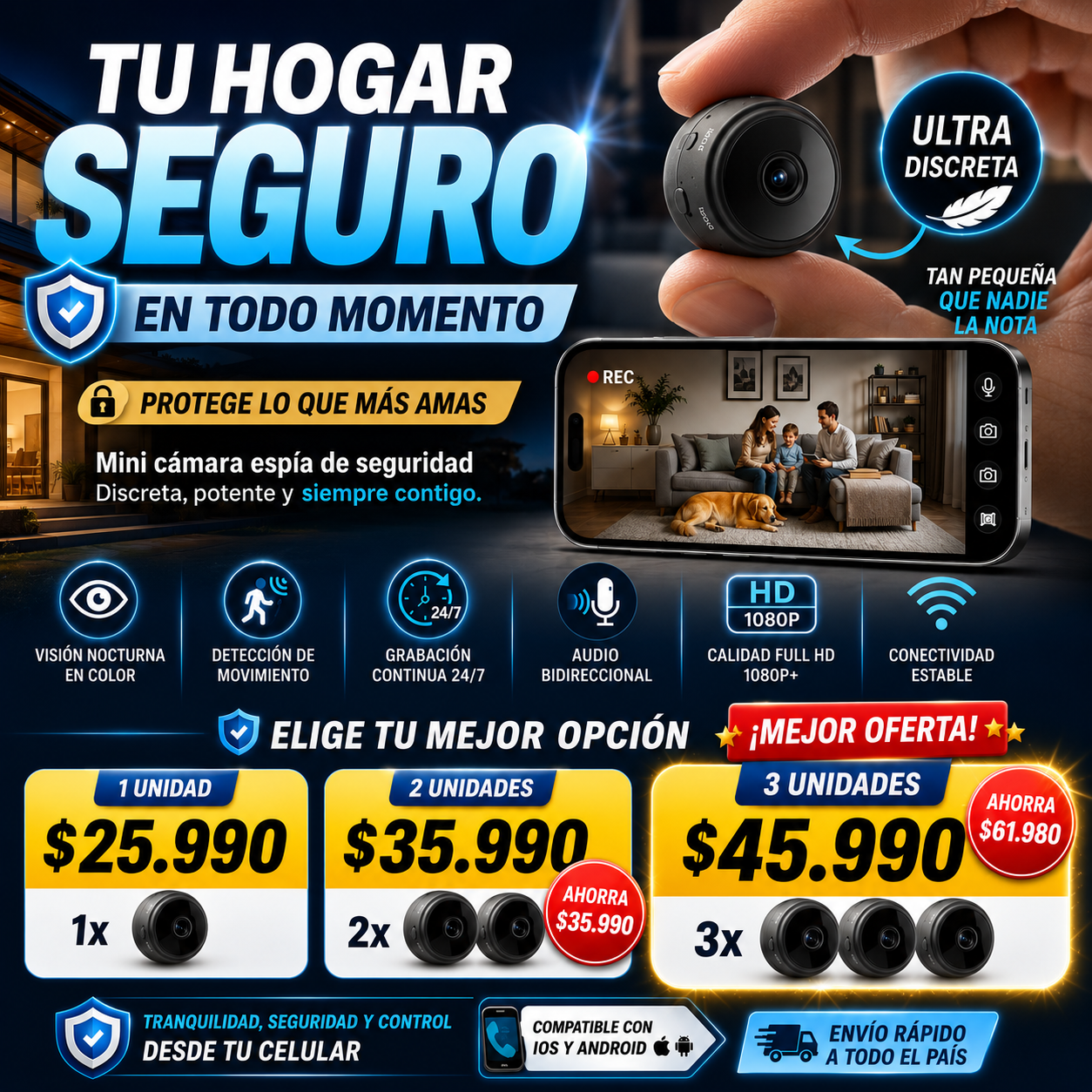 Mini Cámara Espía De Seguridad