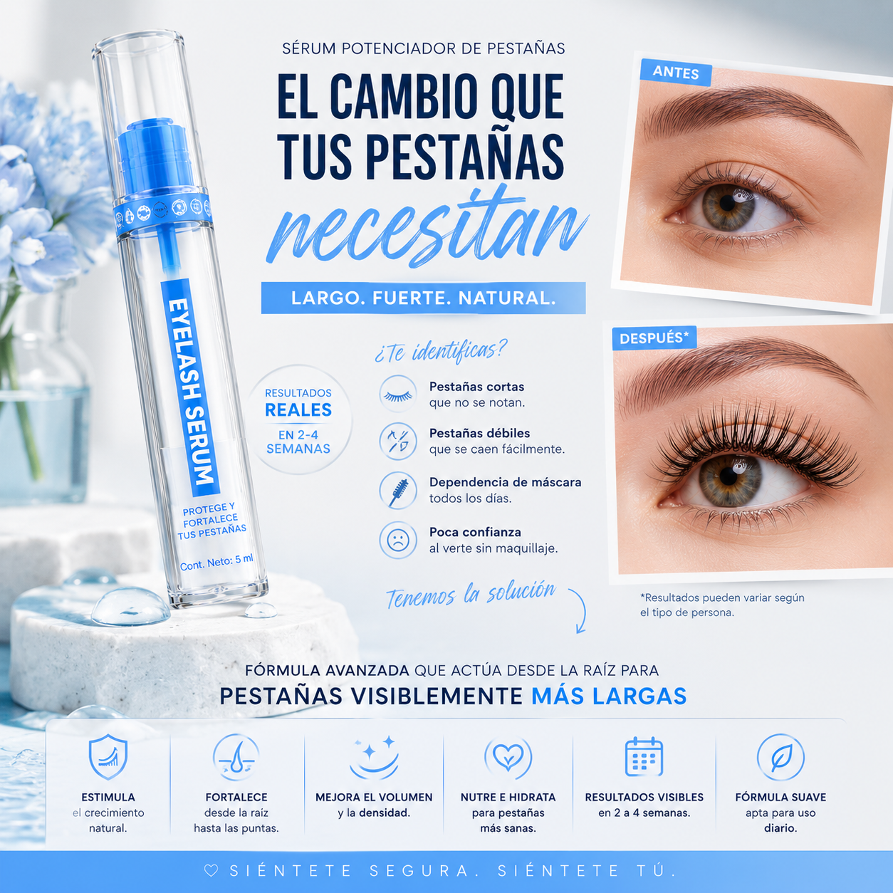 PESTAÑAS MÁS LARGAS, MÁS DENSAS Y COMPLETAMENTE NATURALES🌿✨